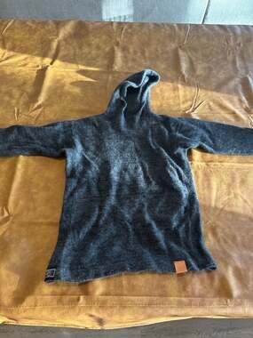 Fjallraven Kaitum Fleece Dark Grey Wool Blend Hooded Sweater